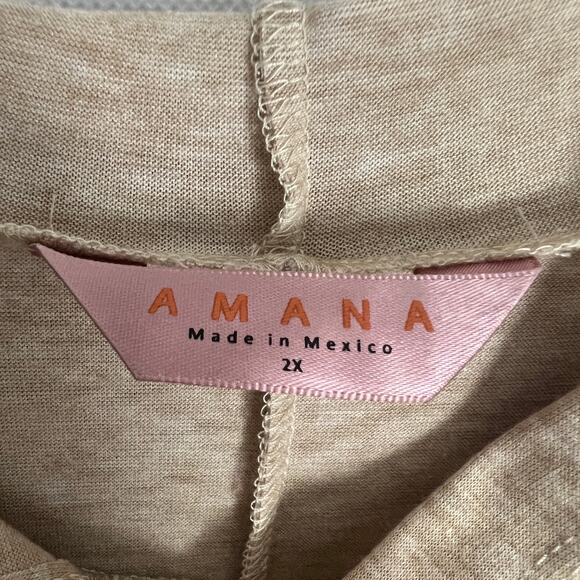 AMANA Womens Top 2X Relaxed Comfort Lounge Casual Stretch Minimalist Neutral - Picture 2 of 10